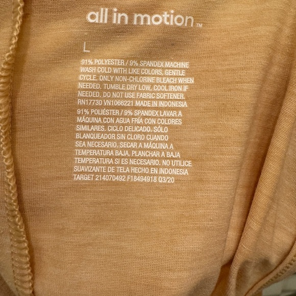 All in Motion Womens Active Tank Top XXL Yellow Tank Top NWT Athletic Quick dry - Picture 6 of 7